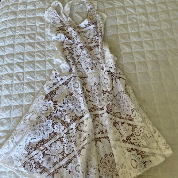 For Love And Lemons  white Lace Ruffled Fit-and-Flare Sundress - Picture 3 of 11